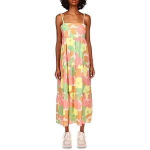 NWT Sanctuary Floral Colorful Maxi Dress Large Spring Summer Flowy Tiered Casual